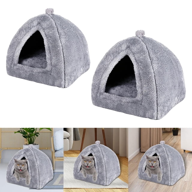 Cama nido,Casa de cama grande para mascotas suave con suministros de calentador de almohadillas,Casa cálida de invierno Cómodo nido antideslizante,Caseta para gatos de interior EstiloE Fernando Cama nido