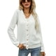 thumbnail image 1 of Blusa de punto de manga larga con volantes y un solo pecho para mujer, estilo casual, para citas, color blanco XL, 1 of 7