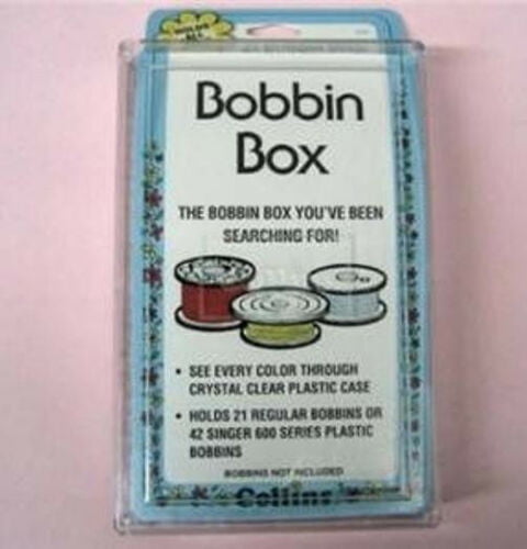 Bobbin Box Holds 21 Bobbins in a Clear Plastic Box 