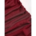 thumbnail image 5 of Burgundy Womens Backless Ruched Bodycon Mini Dress With Goldtone Ornamental Chain Plunging Neckline Spaghetti Strap, 5 of 6