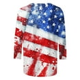 thumbnail image 5 of Cavosen Red White and Blue Clothes for Women Petite Independence Day 3/4 Sleeve Crew Neck T Shirts USA Star Striped Graphic Shirts Lady XL 4th of July Casual Shirts Red White and Blue Tunic Tees, 5 of 5