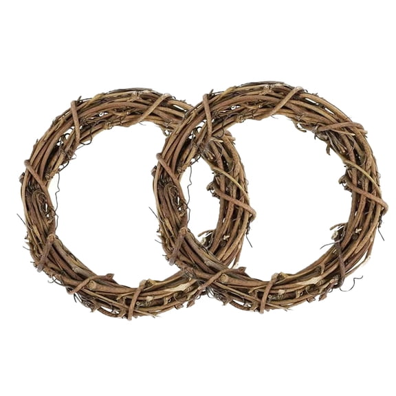 2 Pack Natural Rattan Wreath Rings,Blank Dry Vine Wreath Frames for DIY Crafts, Christmas, Wedding & Holiday Front Door Decor
