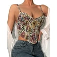 thumbnail image 3 of Caoirhny Women Vest Tops, Sleeveless V Neck Floral Print Retro Irregular Hem Casual Party Street Fall Spring Summer Sling Vest, 3 of 7