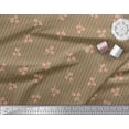 thumbnail image 2 of Soimoi Brown polyester Crepe Fabric Artistic Floral & Stripe Decor Fabric Printed Yard 42 Inch Wide, 2 of 3