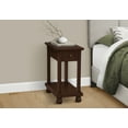 thumbnail image 5 of Traditional Espresso Brown Veneer Accent End Table with Storage Drawer & Shelf for Bedroom or Living Room | Narrow 11.75"W x 21.75"L x 24.25"H | Space-Saving Design, 5 of 5
