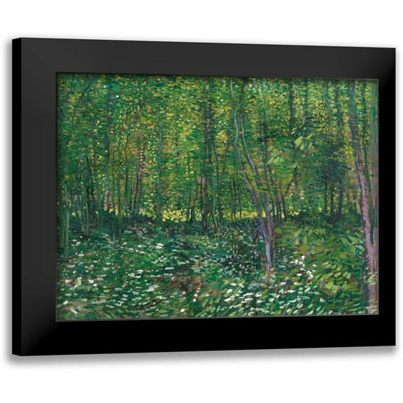 van Gogh, Vincent 14x12 Black Modern Framed Museum Art Print Titled - Trees and undergrowth