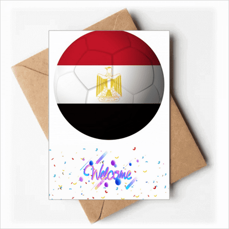 Egypt National Flag Soccer Football Welcome Back Greeting Cards Envelopes Blank