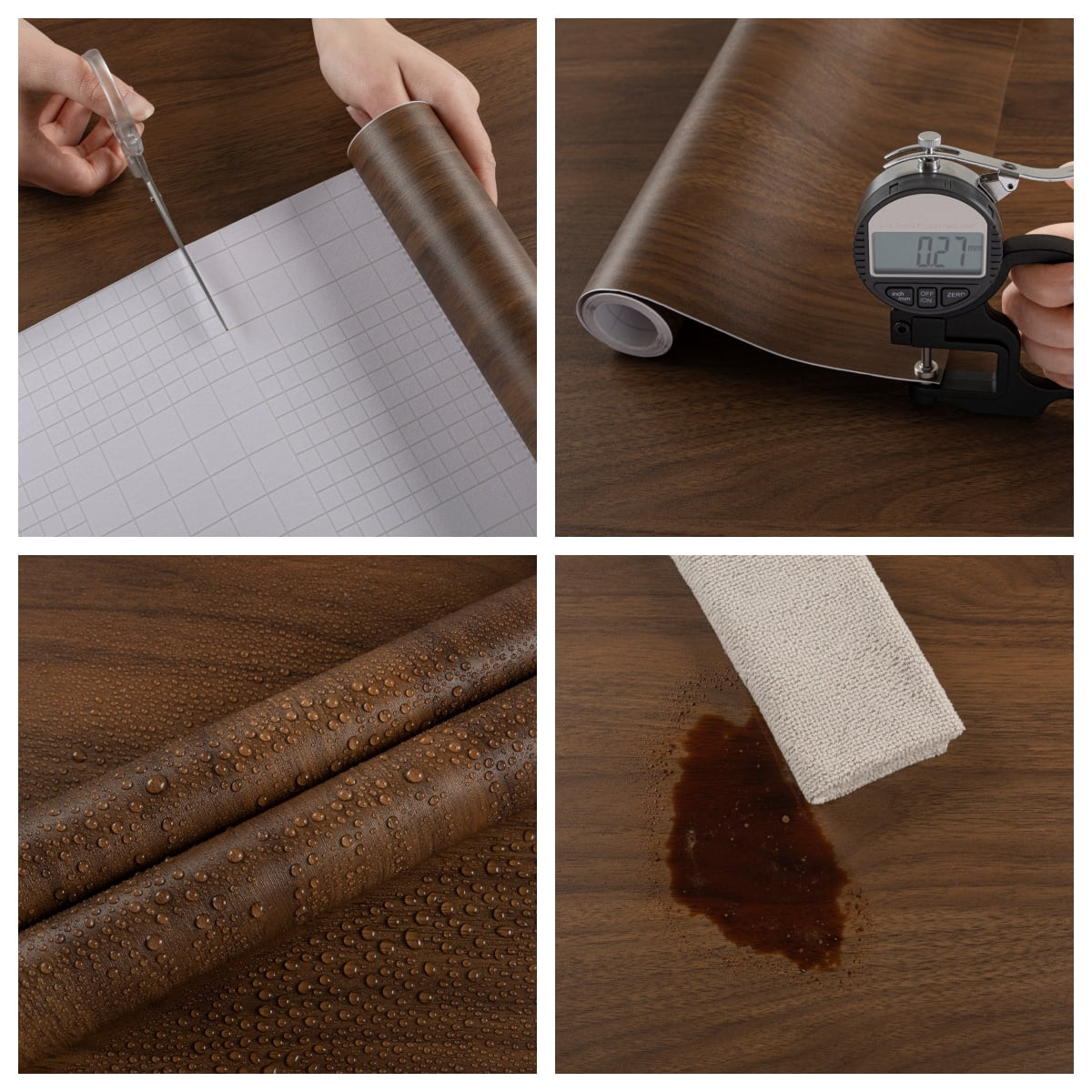 Abyssaly Wood Peel and Stick Wallpaper 15.7 " x 393" Self-adhesive Removable Contact Paper Waterproof Vinyl Wallpaper for Home Decor