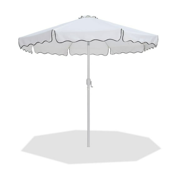 Meridian Furniture Amalfi White Polyester Patio Umbrella