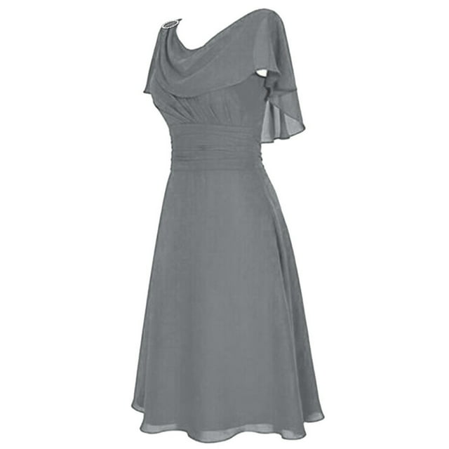 Pisexur Robe Longue de Soirée Formelle pour Femme à Col Rond, à Volants, Fendue, Mariage Demoiselle d'Honneur, Taille Haute, Fête, Bal, Gala, Robe de Cocktail