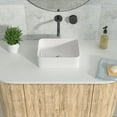 thumbnail image 3 of Logmey 16 in. x 12 in. Bathroom Vessel Sink Modern Rectangular Porcelain Ceramic Bowl Art Basin in White, 3 of 7