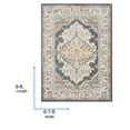 thumbnail image 4 of Livabliss Area Rugs for Living Room, 7x9 Ankara Traditional Blue Rug, Bedroom Dining Room Home Decor Stain Resistant Carpet (6'7" x 9'), 4 of 8