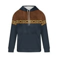 thumbnail image 4 of Timoontee Men's Fall Winter Thermal Warm Hoodies Vintage Long Sleeve Print Pullover Tops Kangaroo Pocket Casual Sports Hooded Sweatshirts Navy L, 4 of 4