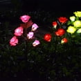 thumbnail image 4 of [Upgraded 6 Flowers] Solar Powered Decorative Rose Garden Stake Lights Waterproof Realistic Artificial Flowers for Outdoor Flower Bed Patio Yard Pathway Memorial Cemetery Grave Decorations 2pack Pink, 4 of 15