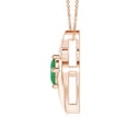 thumbnail image 2 of ANGARA Natural Shell Style Oval 1.5 ct Emerald and Diamond Pendant in 14K Rose Gold for Women (Size-9x7mm) | May Birthstone, Birthday, Anniversary, Jewelry Gift for Women | Natural Emerald Necklace, 2 of 8