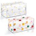 thumbnail image 1 of Paquete de 2 Bolsas de Maquillaje YONGSHENG Transparentes con Diseño de Margaritas, 1 of 5