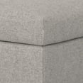 thumbnail image 5 of Rebecca 36 inch Wide Rectangular Coffee Table Storage Ottoman with Lift Up Lid in Cloud Grey Polyester Linen-Look, 5 of 8