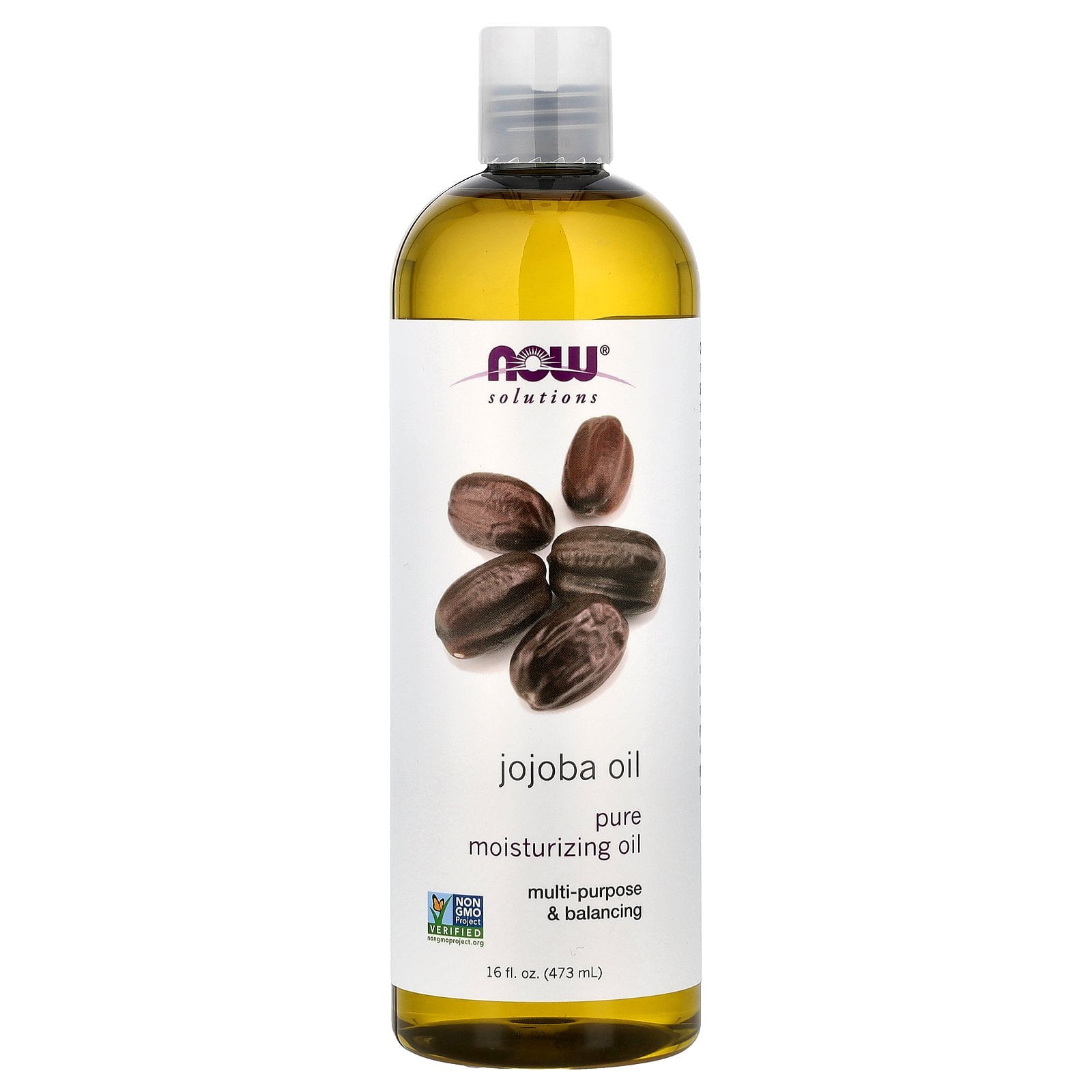 NOW Solutions, Jojoba Oil, Pure Moisturizing, Multi-Purpose Oil for Face, Hair and Body, 16-Ounce