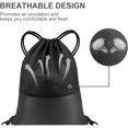 thumbnail image 5 of Bolsa de deporte con cordón negra, mochila con cordón impermeable plegable unisex, bolsa de deporte con cordón para viajes, camping, gimnasio, escuela, natación, playa, piscina (48 * 40 cm)., 5 of 5