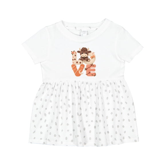 Inktastic Faux Crochet Cute Highland Cow Girls Baby Dress