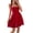 Deep Red, variant on Women's Halter Neck Summer Mini Dress 100% Polyester fabric Lightweight With Zipper And Partially Lined For Daily Wear