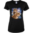 thumbnail image 1 of Wolves in Front of the Moon Animal Lover Womens Graphic T-Shirt, 1 of 1