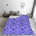 thumbnail image 5 of Honeii Purple Snowflake Elegance Print Fleece Blanket - Throw Blanket for Bed, Sofa, Couch, Camping, and Travel , Microplush Ultra Soft Warm Blanket-80"x60", 5 of 7