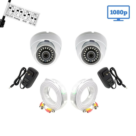 Evertech Security Surveillance Dome Camera with Power Supply and Cables for Connections