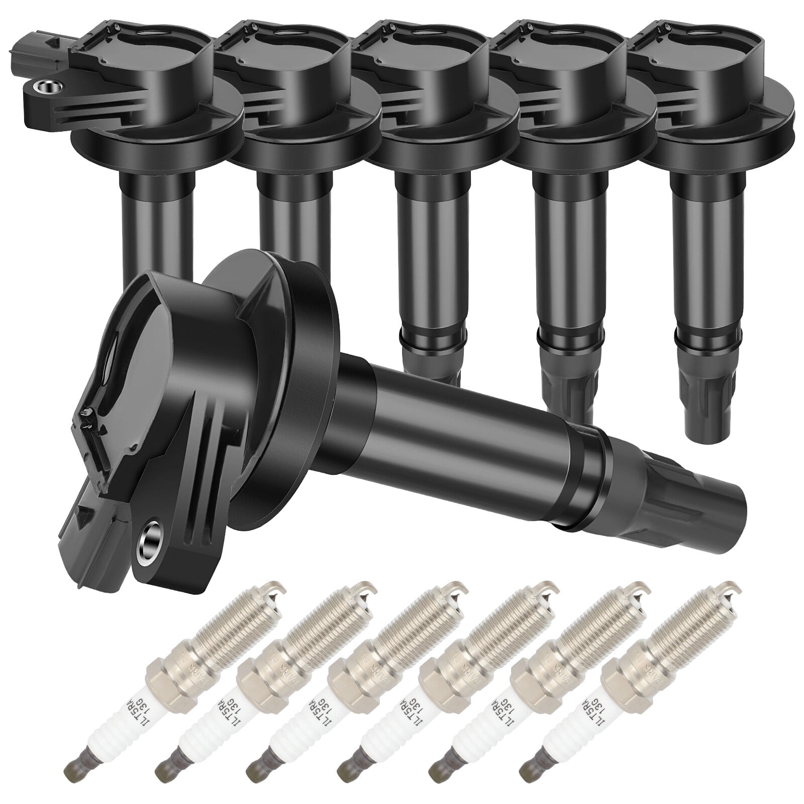 ECCPP UF553 6 ignition coils with 6 iridium Spark Plugs for ford for Lincoln Edge Flex F150 Explorer Fusion Taurus MKS MKX MKZ CX-9 3.5L 3.7L V6 2007-2017 DG-520 UF553 UF-553