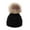 Black, variant on Jamicy Kids Beanies with Poms for 1-6 Years Winter Knitted Hat for Boys and Girls Winter Elastic Hat Stylish Ladies Hat with Elastic Fit Cozy Knitted Hat Windproof Warm