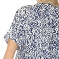 thumbnail image 5 of White Mark Short Sleeve Printed Tie-Neck Blouse, Women's, S-XL, 5 of 6