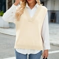 thumbnail image 2 of Womens Vests Sweaters Fashion Casual Slim Vest Pullover Blouses V Neck Sleeveless Waistcoat Knitted Sweater Tops New Fall Winter Clothes, 2 of 6