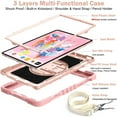 thumbnail image 4 of for Samsung Galaxy Tab S10 2024/S9 2023/S8 2022/S7 2020 Case 11" & S9 FE 10.9" 2023,360 Rotation Kickstand Handle Wrist Strap Armor Heavy Duty Rugged Cover + Adjustable Shoulder Strap,Rosegold, 4 of 7