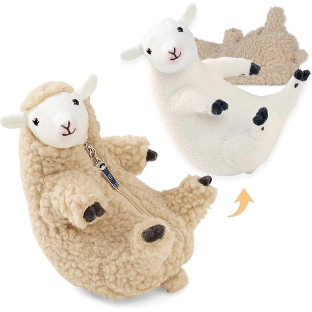 Fun Shaved Sheep Stuffed Animal, Cute Lamb Plush Toy Toddler Sleeping Pet Buddy, Birthday Gift for Girls, Boys & Adults