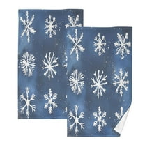 joogoo 2 PCs Hand Towels Sets Snowflake Christmas Cotton Face Towel Bathroom Decorative