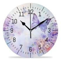 12 Inch Wall Clock Battery Operated Silent Clock Decorative for Office, Kitchen, Outdoor, Living Room，Floral Butterfly Elegant Design