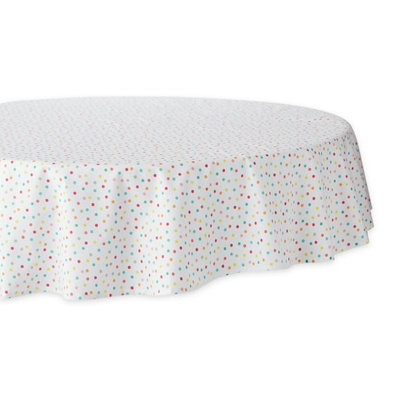 DII Multi Polka Dots Print Tablecloth 70 Round