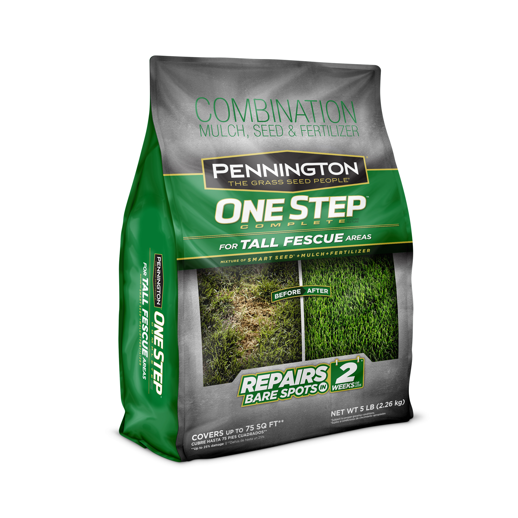Pennington One Step Complete Tall Fescue Grass Seed, Patch and Repair; 5 lb.