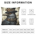 thumbnail image 5 of GOSMITH  Raven Vintage Crow Steampunk Throw Pillow,  Multicolor, 5 of 5