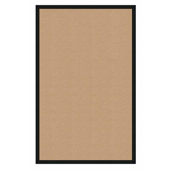 Riverbay Furniture Machine Tufted Wool 1'10"x2'10" Rug in Sisal and Black