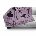 thumbnail image 3 of Fashion Soft Flannel Fleece Blanket, Women Boutique Shop Elements Purse High Heels Necklace Dress and Nail Polish, Cozy Plush for Indoor and Outdoor Use, 50" x 70", Black and Lilac, by Ambesonne, 3 of 6