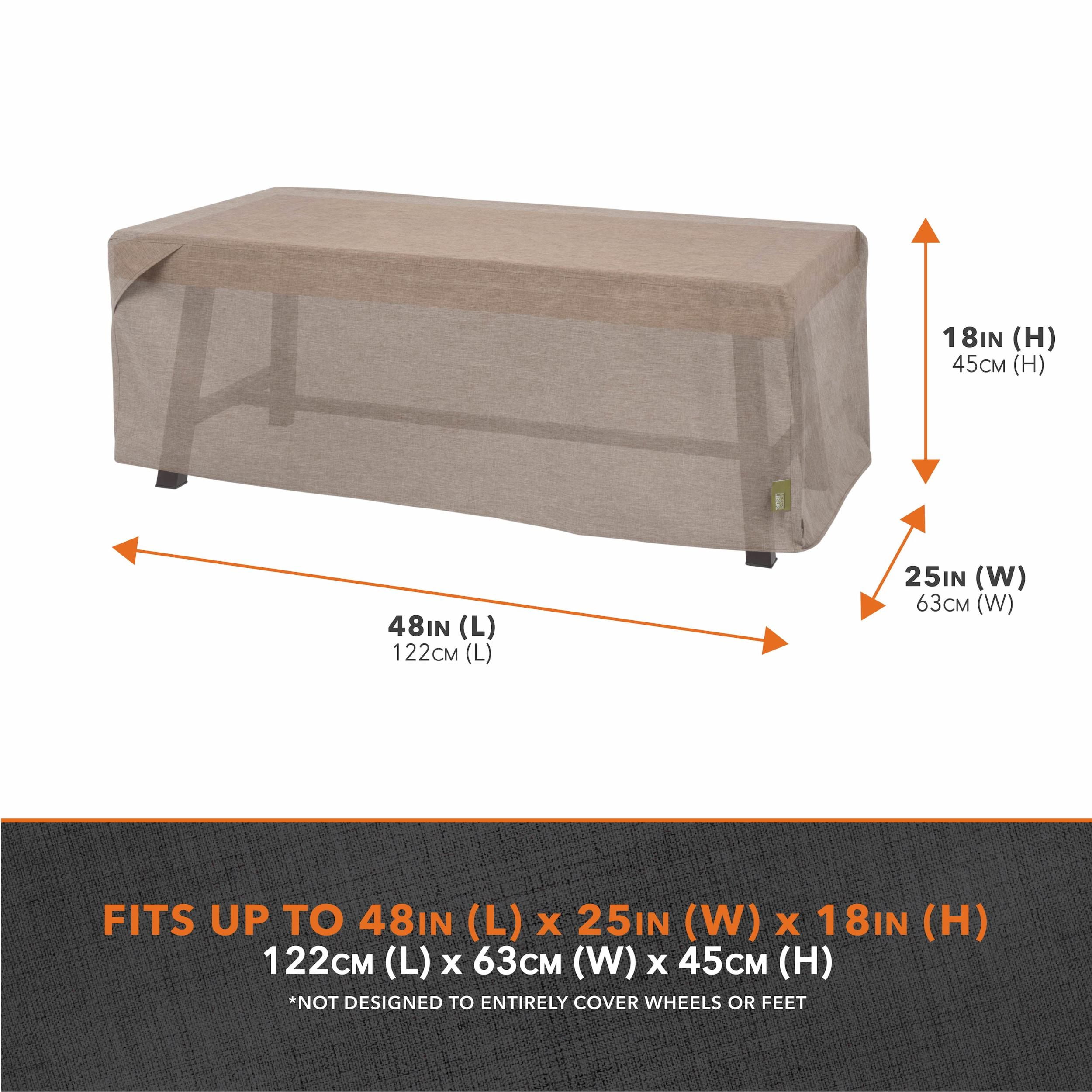 Modern Leisure Garrison Patio Ottoman Cover, Waterproof, 48"L x 25"W x 18"H, Sandstone