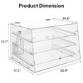 ROVSUN 3Tier Pastry Display Case, Bakery Display Case Commercial Countertop Acrylic Pastry Case
