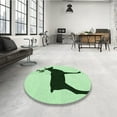 thumbnail image 3 of Ahgly Company Indoor Round Patterned Mint Green Area Rugs, 3' Round, 3 of 6