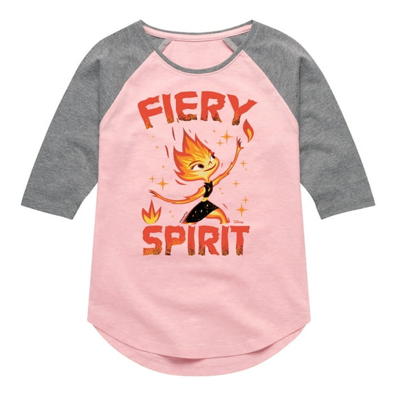 Elemental - Fiery Spirit - Toddler & Youth Girls Raglan Graphic T-Shirt