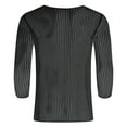 thumbnail image 5 of Krdevn Men's Street Trend Woven Solid Color Mesh Knitted Long Sleeve Top,M, 5 of 5