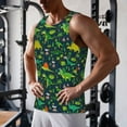thumbnail image 6 of Haiem Dinosaurs and Tropical Leaves and Flowers Men Workout Tank Top Gym Bodybuilding Sleeveless Muscle T Shirts Athletic Tank Breathable Workout Shirt-4X-Large, 6 of 8