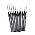 thumbnail image 3 of AMLESO 11 Pcs Pinceaux Miniatures Micro Détails pour Aquarelle Visage Huiles Noir, 3 of 8