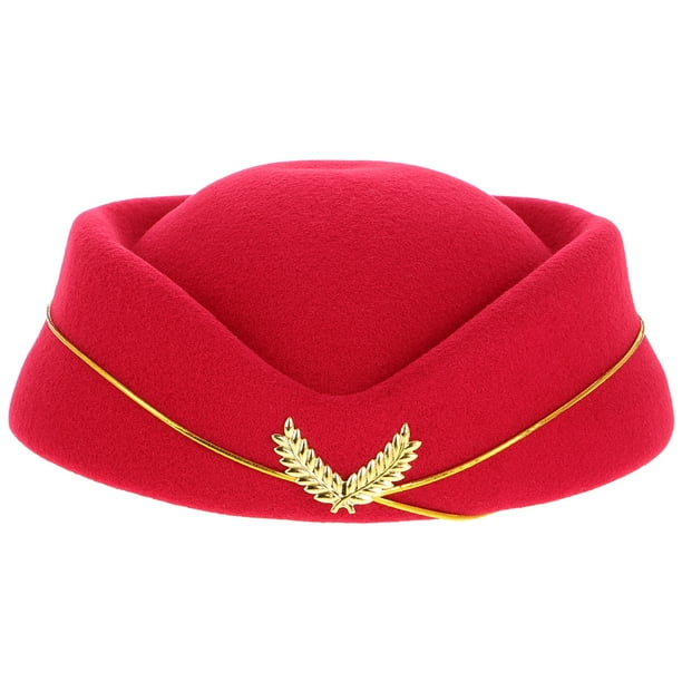 ColoMX Elegante sombrero de azafata de aerolínea para mujer, disfraz de cosplay, boina de azafata para uniformes formales, fiestas y eventos.