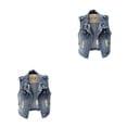 thumbnail image 3 of Guardurnaity Primavera otoño fiesta banquete evento mujeres hombres chaleco vaquero adultos sin mangas chaqueta con botones doble bolsillo azul Azul SG 2Conjunto, 3 of 6